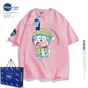 NASA联名哆啦A梦t恤短袖儿童装男童女童纯棉上衣夏一家三口亲子装