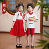 六一儿童汉服中国风合唱演出服女童短袖唐装幼儿园，诗歌朗读国学服