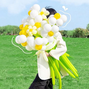 情人节送女友小雏菊气球花束花朵材料拍照道具生日场景装饰布置