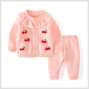 宝宝毛衣女婴儿针织衫套装男女宝宝针织开衫毛衣线衣3-6个月2-3岁