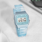 casio卡西欧小方块手表，男女学生果冻，防水电子表f-91ws-2海外直邮