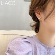 韩国东大门镂空小花朵925银针，立体耳钉高级感超仙耳环气质女