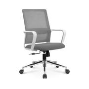 升降座椅 白框灰座款办公椅舒适久坐办公室弓形电脑椅职员椅靠背