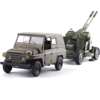 老解放卡车牵引式高射炮，防空炮合金，汽车模型玩具军事怀旧模型