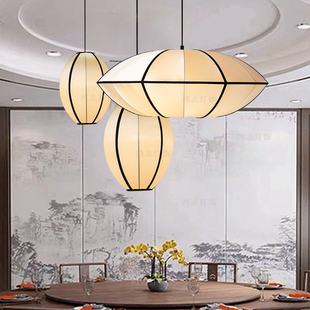 中式创意个性中古餐厅卧室，客厅古典书房茶室，禅意日式复古布艺吊灯