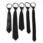 短款西装装饰拉链黑色小领带，衬衫女正装jk领结，免打黑领带男学院风