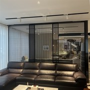 现代简约格栅屏风隔断客厅玄关不锈钢镂空装饰办公室，餐厅背景墙
