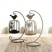 欧式铁艺风灯创意鸟笼烛台，婚庆铁艺蜡烛，灯装饰品道具餐桌客厅摆件