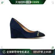 香港直邮salvatoreferragamo菲拉格，慕蓝色女士坡跟鞋0591372