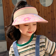 夏季儿童空顶防晒帽遮阳帽女童太阳帽子大帽檐男童女孩防紫外线潮
