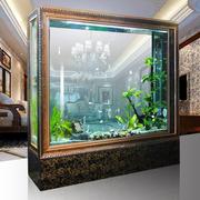 鱼缸家用客厅屏风落地式生态隔断玄关靠墙，奢华免换水现代大型鱼缸