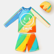 儿童泳衣男孩长袖分体，1-3岁5男宝宝速干防晒游泳衣，套装中小童泳装