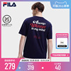 FILA斐乐男子短袖T恤2023秋季网球运动休闲纯棉针织上衣