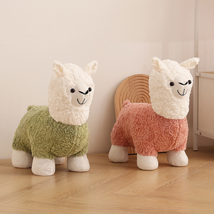 羊驼凳子网红小羊坐凳动物，凳家用客厅摆件，座椅可爱卡通儿童沙发凳