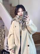 双面羊绒大衣女2023年秋冬高级感西装领茧型韩版系风宽松外套