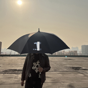 特斯拉雨伞4s店汽车太阳，折叠伞大长伞全自动大号黑胶遮阳伞