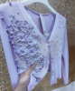 高定 仙女香芋紫色立体满身水钻雪纺花朵薄款防晒衫空调披肩开衫