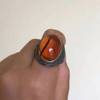 缅甸琥珀血茶植物珀全品净水一枝独秀戒指，男戒20*16mm