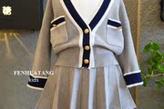 2023春秋韩版女童针织开衫＋短裙两件套儿童洋气毛衣裙套装潮