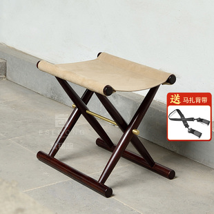 红木马扎花梨木折叠小凳子便捷收纳实木品质软座多功能板凳换鞋凳