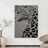 简美猎豹纯手绘油画极简风，黑白动物金钱豹客厅，装饰画摆件玄关挂画
