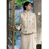 新中式国风女装冬装搭配一整套高级感白色马甲打底衫马面裙三件套