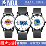 NBA纪念品来图图片篮球队队徽湖人防水夜光刻字明星周边手表