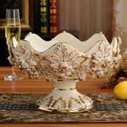 高档欧式果盘水果盘大陶瓷创意现代客厅果盘高档奢华家居套装茶几