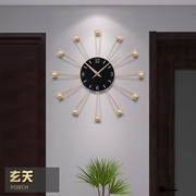 挂钟客厅家用简约现代创意，时钟挂墙餐厅钟免打孔大气时尚轻奢钟表