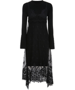 SLT国内黑色高领蕾丝针织两件套连衣裙女 421146002