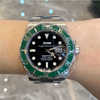 c厂名表潜航者系列，黑绿色水鬼手表，自动机械男表防水日志商务腕表