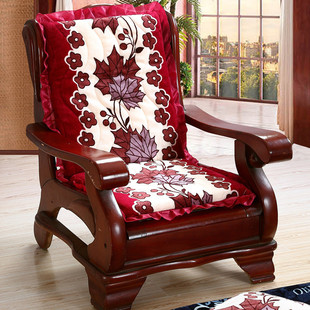 实木沙发垫带靠背木椅子，坐垫靠垫连体，一体红木凉椅垫子加厚座垫冬