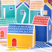 牛轧糖果喜糖包装盒创意彩色小房子房屋曲奇饼干甜点盒幼儿园