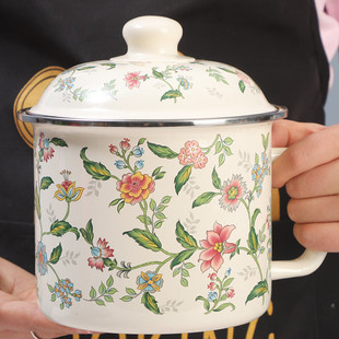 欧丽家珐琅搪瓷杯怀旧经典，老式铁茶缸子大容量，马克杯可印字纯白杯