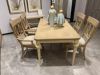 美式art家具玫瑰罗盘长方形定制 欧式实木复古雕刻可拉伸餐桌餐椅