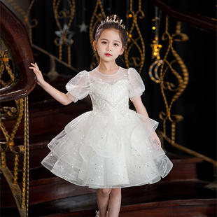 女童礼服公主裙儿童，高端花童婚纱，轻奢小众小女孩主持人钢琴演出服