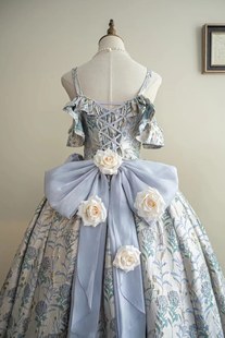 罗西娅(罗西娅)颂礼尾款，原创设计lolita花嫁婚纱成人礼服华丽蓝紫七团