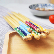 天然竹筷和风樱花筷子，健康筷子好看的环保家居实用碳化筷子