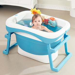婴儿游泳桶可折叠宝宝游泳池加大号F新生儿浴桶泡澡桶家用免充气