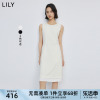 LILY2024春女装绵羊毛复古优雅温柔气质中长款连衣裙小个子女