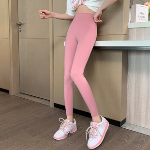 粉色鲨鱼裤女士春夏季打底裤高腰紧身弹力瑜伽裤修身显瘦芭比裤子