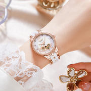品牌镶钻夜光女士手表，机械自动时尚，女表精致瑞士陶瓷手表女防水