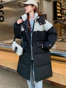大码女装羽绒服中长款冬季韩版宽松显瘦加厚白鸭绒面包服外套