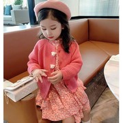 女童秋装裙子套装2024网红炸街韩版洋气公主裙宝宝时尚两件套