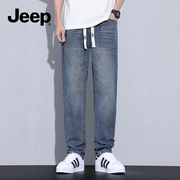 jeep吉普牛仔裤男款直筒，美式休闲宽松长裤春秋潮流，高级感穿搭男装