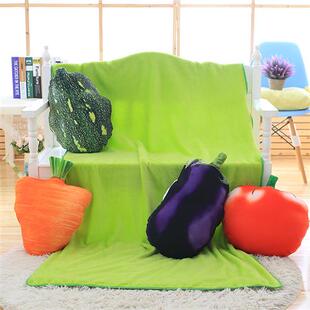 仿真水果草莓蔬菜三用暖手办公室午睡抱枕，靠垫空调毯枕头睡觉被子