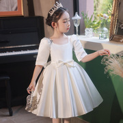 小女孩洋气时尚公主，裙女童参加婚礼，礼服2024年儿童夏天连衣裙
