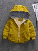 男童秋冬棉衣婴儿灯芯绒，加厚外套0-3岁4宝宝冬装2023小童棉服