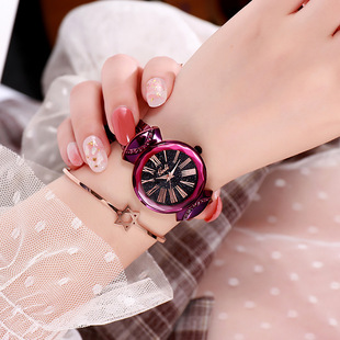 歌迪士手表抖音网红同款复古女时尚，圆形石英玫瑰金表带(金表带)国产腕表