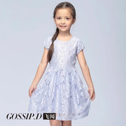 2024年韩版夏季童装蕾丝连衣裙，中小女童短袖，小孩公主裙子a字裙潮
